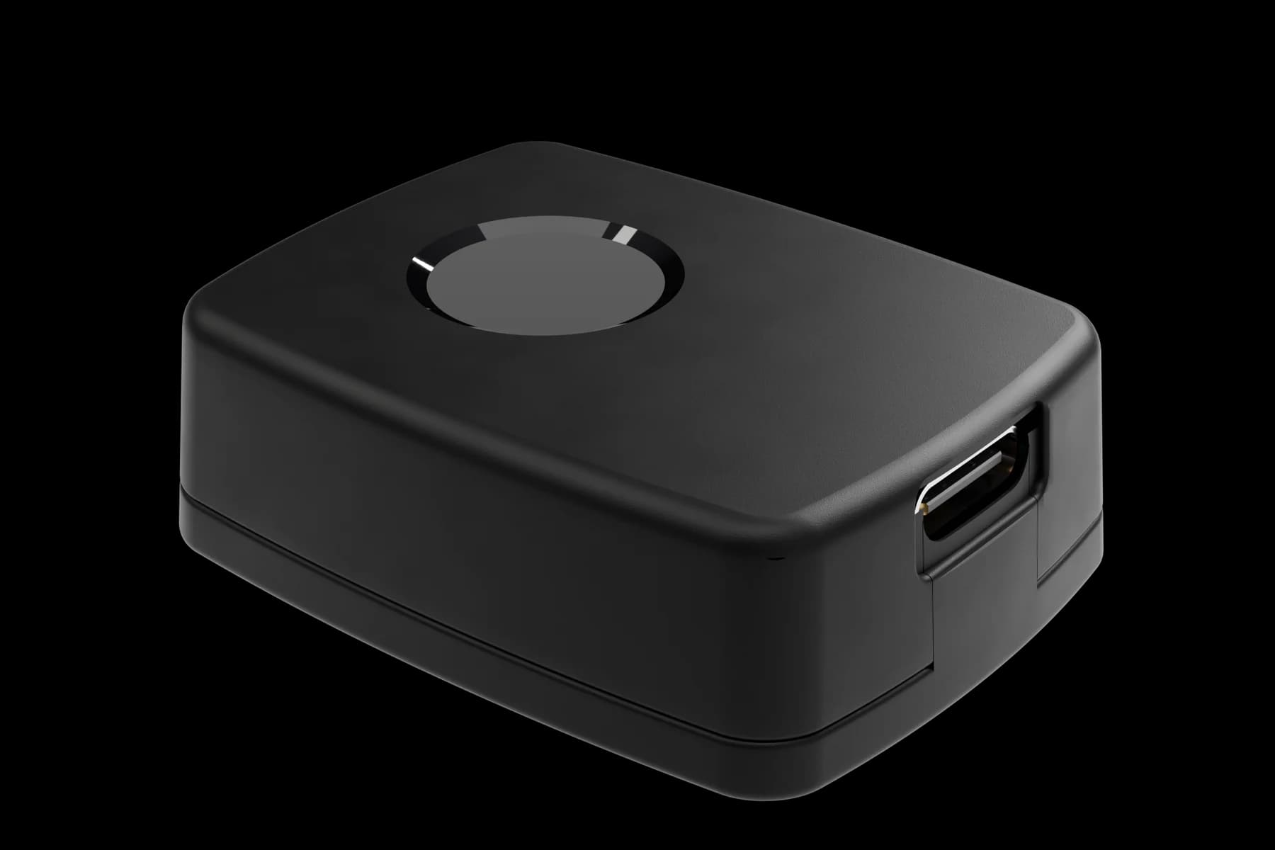 iRay sensor, assembled, in satin black with a glossy lens on top